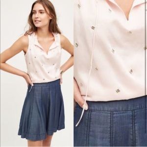 Anthropologie embellished pink top